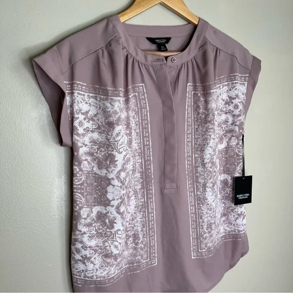 SIMPLY VERA VERAWANG SHORT SLEEVE POPOVER SIZE X-SMALL - Picture 2 of 9